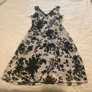 Elegant Black and White Floral Dress